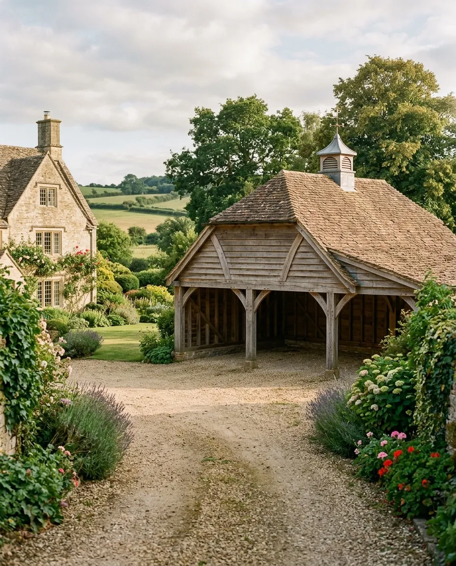 An oak car barn